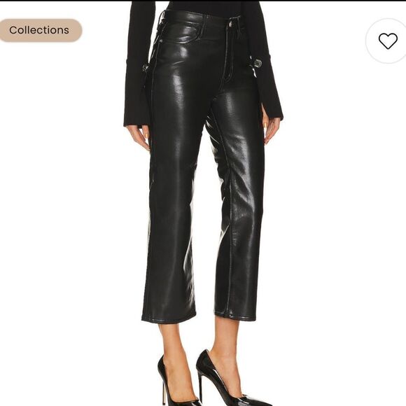 NWT FRAME Le Jane Crop Recycled Leather in Noir Revolve Size 27 - Picture 14 of 14